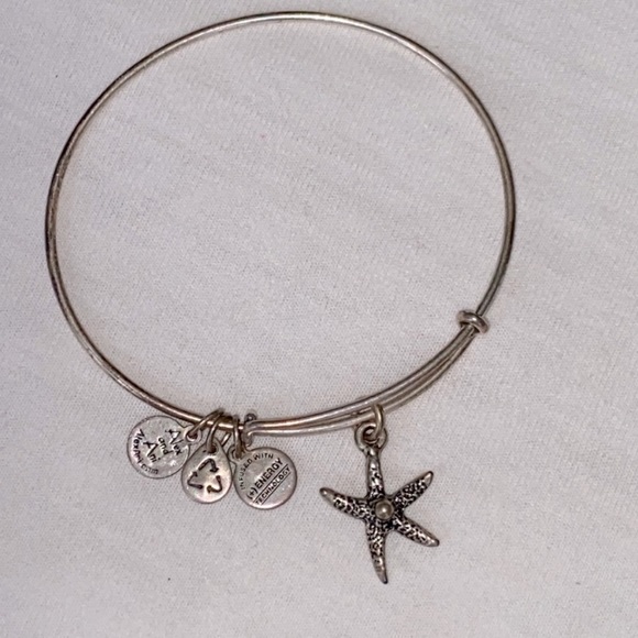 Two Alex & Ani silver Bangle bracelet Bracelets Energy Crystal and Starfish - Picture 5 of 10